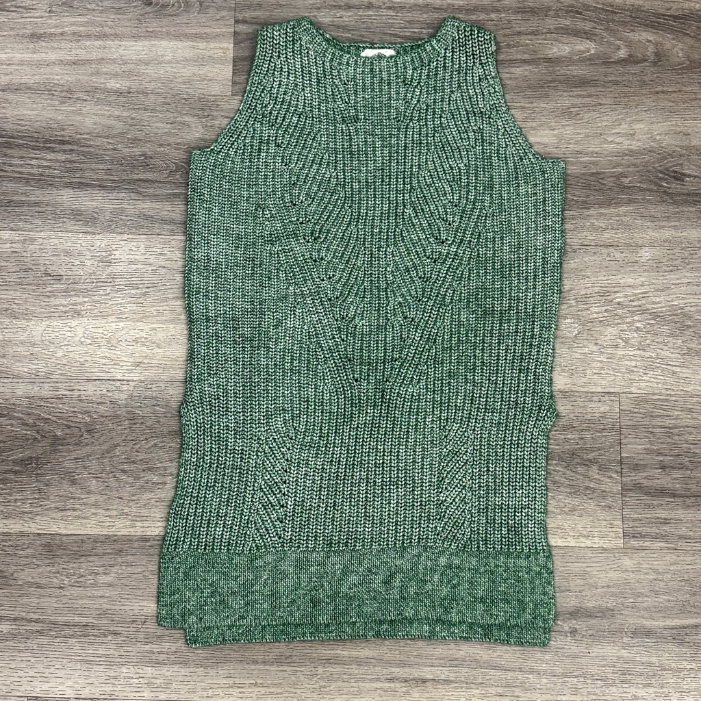 Green Sleeveless Knit Sweater Vest Small